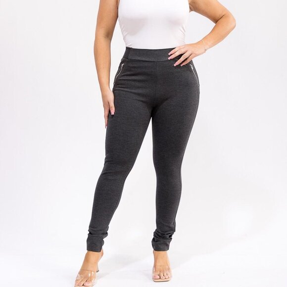 Plus Size Women's Pull-On Skinny Knit Leggings - Picture 4 of 10